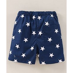 Babyhug Knee Length Cotton Boxer Check Star And Camping Print Pack Of 3 - Blue White Red