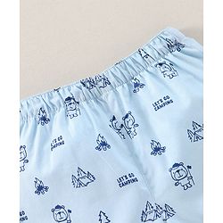Babyhug Knee Length Cotton Boxer Check Star And Camping Print Pack Of 3 - Blue White Red
