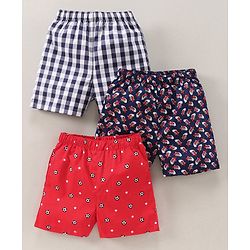 Babyhug Woven Boxers Multi Print Pack of 3 - Multicolor