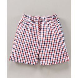 Babyhug Knee Length Cotton Printed Boxer Pack Of 3 - Orange White Blue Red