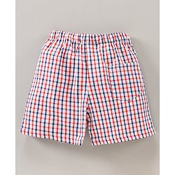 Babyhug Knee Length Cotton Printed Boxer Pack Of 3 - Orange White Blue Red