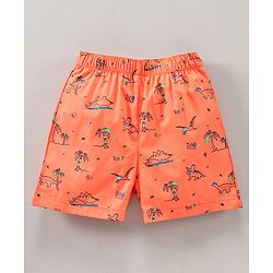 Babyhug Knee Length Cotton Printed Boxer Pack Of 3 - Orange White Blue Red