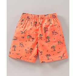 Babyhug Knee Length Cotton Printed Boxer Pack Of 3 - Orange White Blue Red