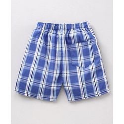 Babyhug Cotton Woven Boxers Checks & Marine Print Pack of 3 - Multicolor