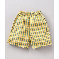 Babyhug Cotton Woven Boxers Checks & Marine Print Pack of 3 - Multicolor
