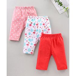Babyhug Three Fourth Length Lycra Leggings Pack of 3 - Multicolor