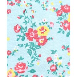 Babyhug Three Fourth Length Cotton Lycra Leggings Floral And Stripe Print Pack Of 3 - Red Blue Pink