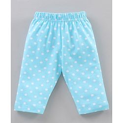 Babyhug Three Fourth Length Cotton Lycra Leggings Dot Floral And Heart Print Pack Of 3 - Blue Pink