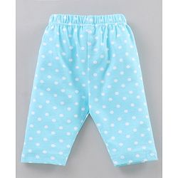 Babyhug Three Fourth Length Cotton Lycra Leggings Dot Floral And Heart Print Pack Of 3 - Blue Pink