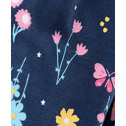 Babyhug Three Fourth Length Cotton Lycra Leggings Dot Floral And Heart Print Pack Of 3 - Blue Pink