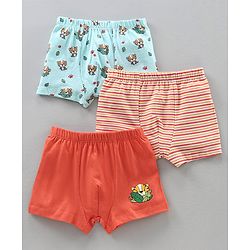 Babyhug Cotton Briefs Striped & Printed Pack of 3 - Multicolour