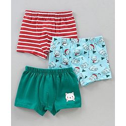 Babyhug Cotton Briefs Striped & Printed Pack of 3 - Multicolour