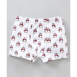 Babyhug 100% Cotton Briefs Musical Note Teddy Bear Penguin And Stripe Print Pack Of 5 - Blue Yellow Red White