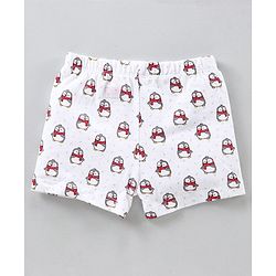 Babyhug 100% Cotton Briefs Musical Note Teddy Bear Penguin And Stripe Print Pack Of 5 - Blue Yellow Red White