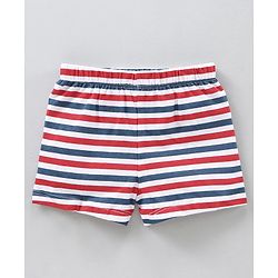 Babyhug 100% Cotton Briefs Musical Note Teddy Bear Penguin And Stripe Print Pack Of 5 - Blue Yellow Red White