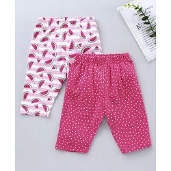 Babyhug Three Fourth Length Lycra Leggings Pack of 2 - Pink