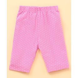 Babyhug Three Fourth Length Leggings Printed & Solid Pack Of 3 - Multicolor