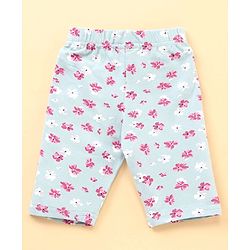 Babyhug Three Fourth Length Leggings Printed & Solid Pack Of 3 - Multicolor