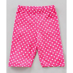 Babyhug Lycra Three Fourth Printed Leggings Pack of 2 - Pink Blue
