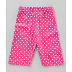 Babyhug Lycra Three Fourth Printed Leggings Pack of 2 - Pink Blue