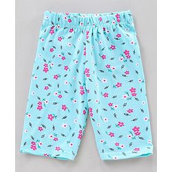Babyhug Lycra Three Fourth Printed Leggings Pack of 2 - Pink Blue