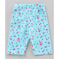Babyhug Lycra Three Fourth Printed Leggings Pack of 2 - Pink Blue