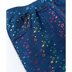 Babyhug Full Length Jeggings Star Print - Navy Blue