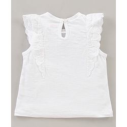 Babyhug Short Sleeves Top & Skirt Set Floral Print - White Peach