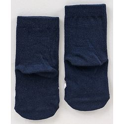 Cute Walk by Babyhug Ankle Length Antibacterial Socks Star Stripe And Whale Design Pack Of 3 - Blue Yellow