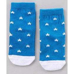 Cute Walk by Babyhug Ankle Length Antibacterial Socks Star Stripe And Whale Design Pack Of 3 - Blue Yellow