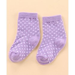 Cute Walk by Babyhug Ankle Length Antibacterial Socks Polka Dot Design Pack Of 3 - Pink Grey Violet