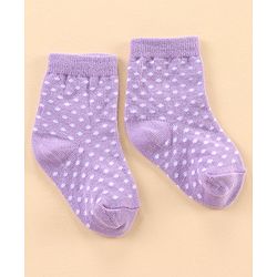 Cute Walk by Babyhug Ankle Length Antibacterial Socks Polka Dot Design Pack Of 3 - Pink Grey Violet