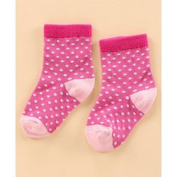 Cute Walk by Babyhug Ankle Length Antibacterial Socks Polka Dot Design Pack Of 3 - Pink Grey Violet