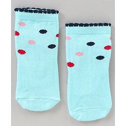 Cute Walk by Babyhug Ankle Length Antibacterial Socks Floral Dot And Stripe Design Pack Of 3 - Pink Blue