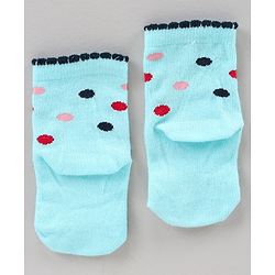 Cute Walk by Babyhug Ankle Length Antibacterial Socks Floral Dot And Stripe Design Pack Of 3 - Pink Blue