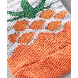 Cute Walk by Babyhug Ankle Length Antibacterial Socks Stripes And Fruit Design Pack Of 3 - Multicolor