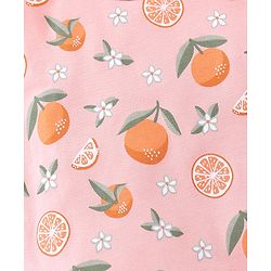 Babyhug Cotton Short Sleeves T-Shirt With Dungaree Orange Print- White Peach