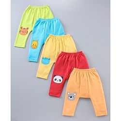 Babyhug Full Length Antimicrobial Diaper Leggings Animal Print Pack of 5 - Multicolor