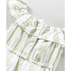 Babyhug Sleeveless Cotton Jumpsuit Stripes Print- Green