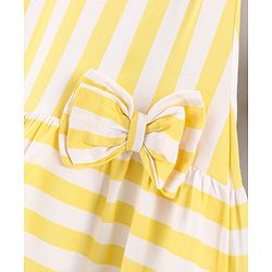 Babyhug Sleeveless Striped Frock - Yellow