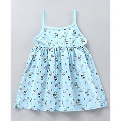 Babyhug Sleeveless Knee Length 100% Cotton Frock Pack of 2 - Green Blue