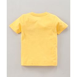 Babyhug Half Sleeves T-Shirt & Pyjama Set Construction Vehicle Print - Yellow White