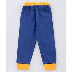 Babyhug Half Sleeves Tee & Pyjama Set Text Print - Yellow Blue