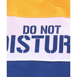 Babyhug Half Sleeves Tee & Pyjama Set Text Print - Yellow Blue