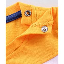 Babyhug Half Sleeves Tee & Pyjama Set Text Print - Yellow Blue