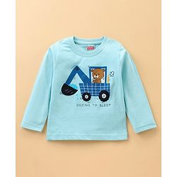 Babyhug Full Sleeves Pyjama Set Bear & Crane Print - Blue