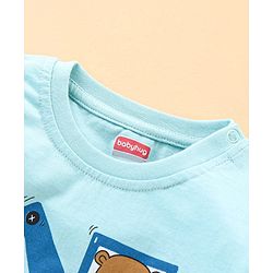 Babyhug Full Sleeves Pyjama Set Bear & Crane Print - Blue
