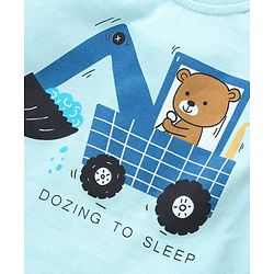 Babyhug Full Sleeves Pyjama Set Bear & Crane Print - Blue