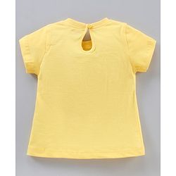Babyhug Half Sleeves Cotton Night Suit Bunny Print - Yellow White