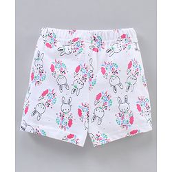 Babyhug Half Sleeves Cotton Night Suit Bunny Print - Yellow White
